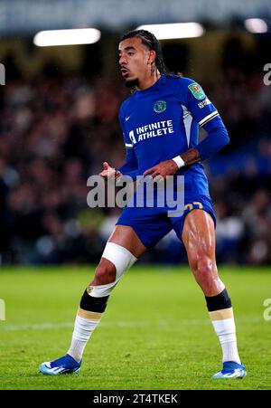 Chelsea's Malo Gusto during the Carabao Cup final at Wembley Stadium