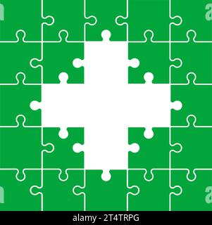 Pharmacy cross symbol puzzle background. vector illustration Stock Vector