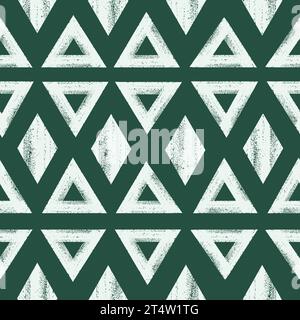 Ethnic maze geometric seamless pattern. Bold line triangles textured background. Stock Vector