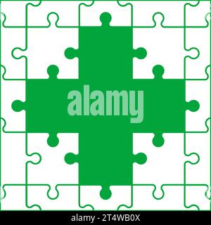 Pharmacy cross symbol puzzle background. vector illustration Stock Vector