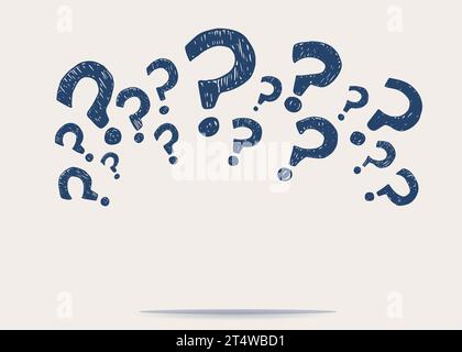 Doodle question mark hand drawn sketch vector illustration set isolated ...