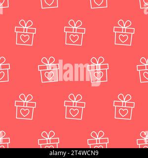 Gift box seamless pattern background with icons Stock Vector