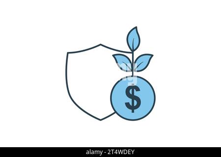 safe investment icon. icon related to investments and financial concepts. Flat line icon style. Simple vector design editable Stock Vector