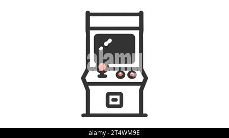 arcade machine on a white background. game from 80s. flat vector ...