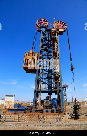 Tower type pumping unit in oil field, china Stock Photo