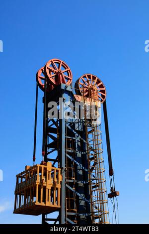 Tower type pumping unit in oil field, china Stock Photo