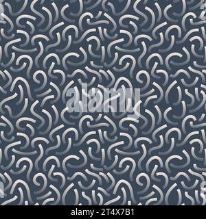 White gradient curved lines isolated on dark grey background. Transparent Bold Squiggles. Stock Vector