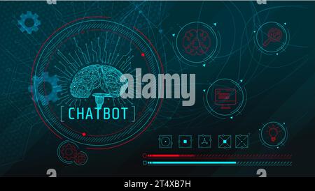 Abstract infographics on the topic of implementing scientific technologies. Stock Vector