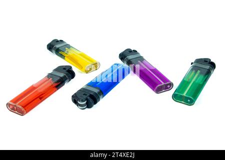 Clear Plastic Gas Lighter. Gas Lighter Isolated On White