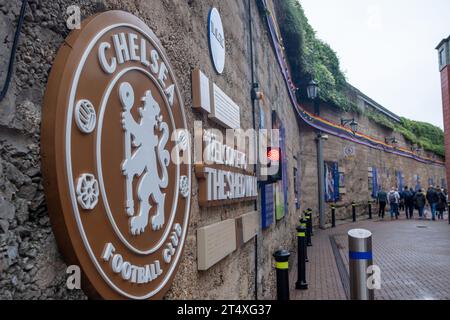 LONDON, OCTOBER 12, 2023: Stamford Bridge, the home ground of Chelsea Football Club on Fulham Road in south west London Stock Photo