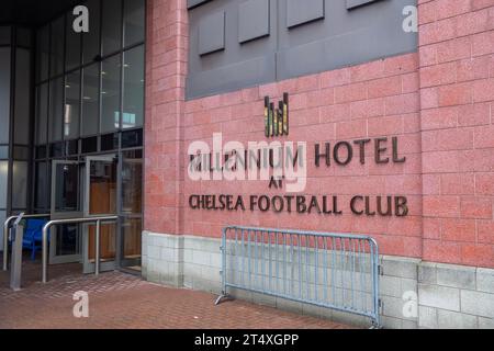 LONDON, OCTOBER 12, 2023: Millennium Hotel at Chelsea Football Club Stock Photo