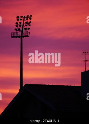 Red sky in sassari, sardinia, Italy Stock Photo
