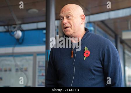 TV presenter and actor Ross Kemp at the launch of London Poppy Day, which will see over 2,000 volunteers and Armed Forces personnel hand out poppies and collect donations at Network Rail and TfL stations, in offices, and on the streets across the city. Picture date: Thursday November 2, 2023. Stock Photo