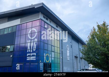 LONDON, OCTOBER 31, 2023: Oxygen Freejumping in Acton, west London- trampoline park Stock Photo