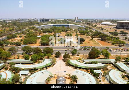 City view from TV Tower, Exhibition Hall in the back, Brasila, Distrito Federal, Brazil Stock Photo