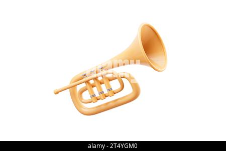 Bugle Brass Instrument Isolated Stock Photo - Alamy