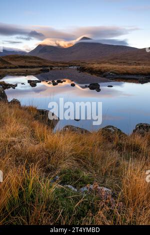 Black Mount and Lochan na Stainge, Rannoch Moor, Highlands, Scotland Stock Photo