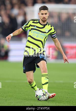 London, UK. 1st Nov, 2023. Jorginho of Arsenal during the Carabao Cup match at the London Stadium, London. Picture credit should read: Paul Terry/Sportimage Credit: Sportimage Ltd/Alamy Live News Stock Photo