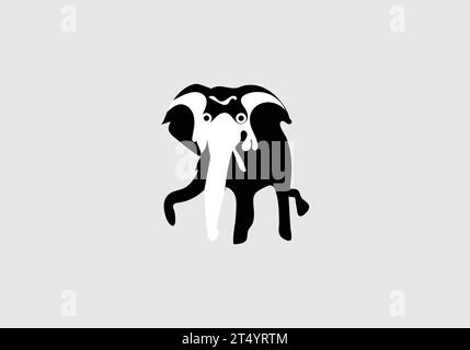 African Forest Elephant minimal style icon ilustration design Stock Vector