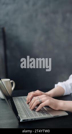 Versatile Woman Balancing Business and Learning. Working from Home, Freelancing, Online Marketing, and Office Workspace. Business woman or student Stock Photo