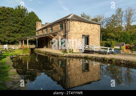 Gothic Warehouse on the Cromford Canal Stock Photo