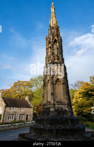 Ilam Cross, Ilam, Peak District National Park, Staffordshire, England, UK Stock Photo