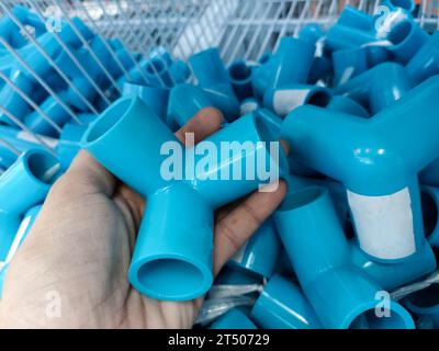 3-way water pipe connector Stock Photo