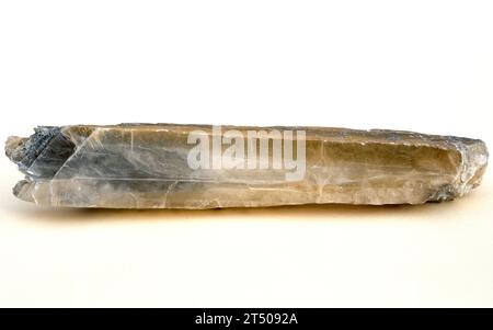 Gypsum is an hydrated calcium sulfate mineral. Crystallized sample. Stock Photo