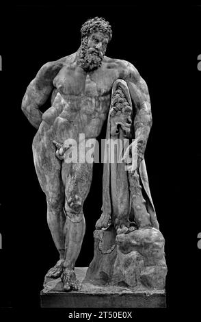 Hercules at Rest  - The Farnese Hercules  216 AD (4th century BC for original)                                  National Archaeological Museum of Naples Italy. Stock Photo