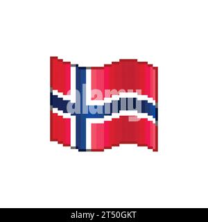 Waving flag of norway Royalty Free Vector Image Stock Vector