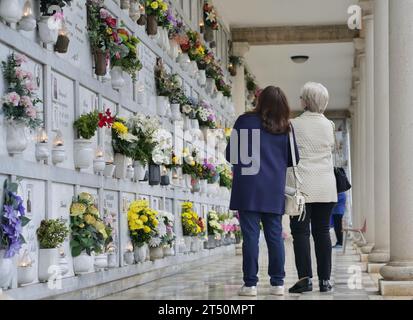 Bergamo, . 30th Oct, 2023. Winter timetables for visiting cemeteries with early closing come into force on November 1st. November 2nd, day of commemoration of the deceased, a very important tradition in the Christian community. Credit: Independent Photo Agency/Alamy Live News Stock Photo