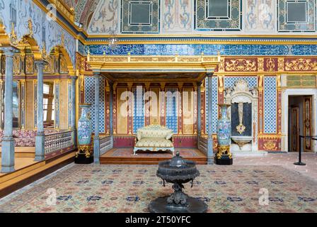 Istanbul, Turkey, The Imperial (Sultan's) hall in the Harem of Topkapi Palace, Stock Photo