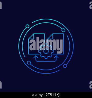 reconciliation of files icon in linear design Stock Vector