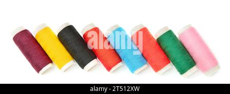 A set of sewing thread isolated on a white background. Wide photo. Stock Photo