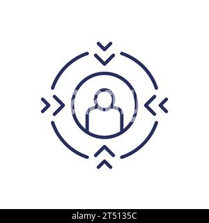 Focus on client icon, customer centricity vector Stock Vector