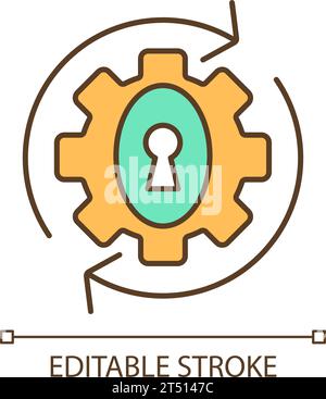 Thin linear colorful safety measures icon Stock Vector