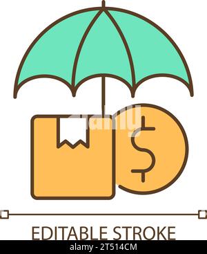 Thin linear colorful value coverage icon Stock Vector
