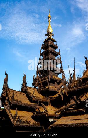 Exterior of the Nat Taung Kyaung teak wood  monastery in Bagan, Myanmar, Asia Stock Photo