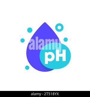 ph icon with a drop, acidity level vector Stock Vector