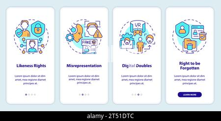 Walkthrough cyber law with thin line icons Stock Vector