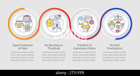 2D colorful cyber law layout with icons Stock Vector