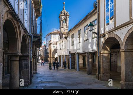 Santiago de Compostela, Spain, February 26, 2023. Street in the city of Santiago de Compostela Stock Photo