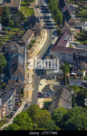 Aerial view, redevelopment of Horster Straße, north-east, Bottrop, Ruhr area, North Rhine-Westphalia, Germany, Construction work, Building area, Build Stock Photo