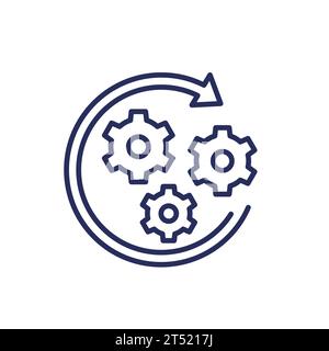 iteration, product cycle line icon Stock Vector