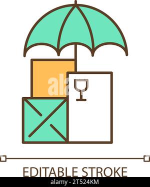 2D simple thin linear storage insurance gradient icon Stock Vector ...