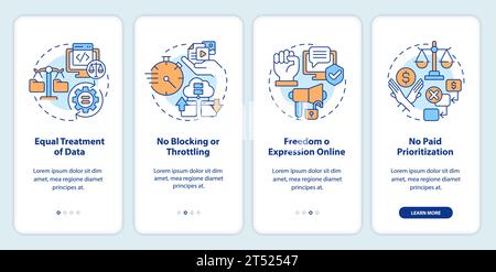 Walkthrough cyber law with multicolor icons Stock Vector