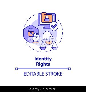 2D thin linear icon identity rights concept Stock Vector