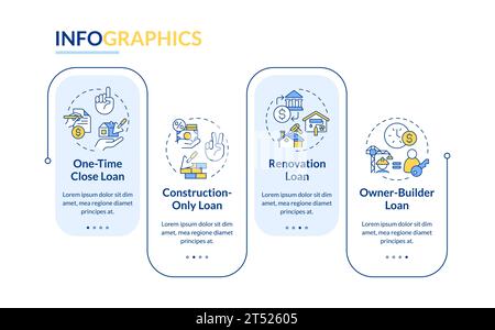 2D colorful construction cost layout with icons Stock Vector