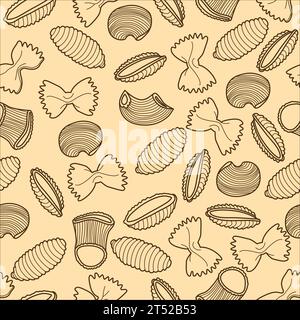 Italian Pasta seamless pattern. Stock Vector
