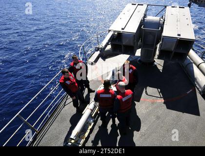 1008290569K-079 ATLANTIC OCEAN (Aug. 29, 2010) Sailors assigned to the combat systems department of the aircraft carrier USS Enterprise (CVN 65) assemble a ship-launched, intercept-aerial guided missile (RIM-7) in preparation for the NATO Sea Sparrow (MK-57) upload aboard the ship. Enterprise is conducting work-ups and flight deck operations in preparation for an upcoming deployment. Navy Stock Photo